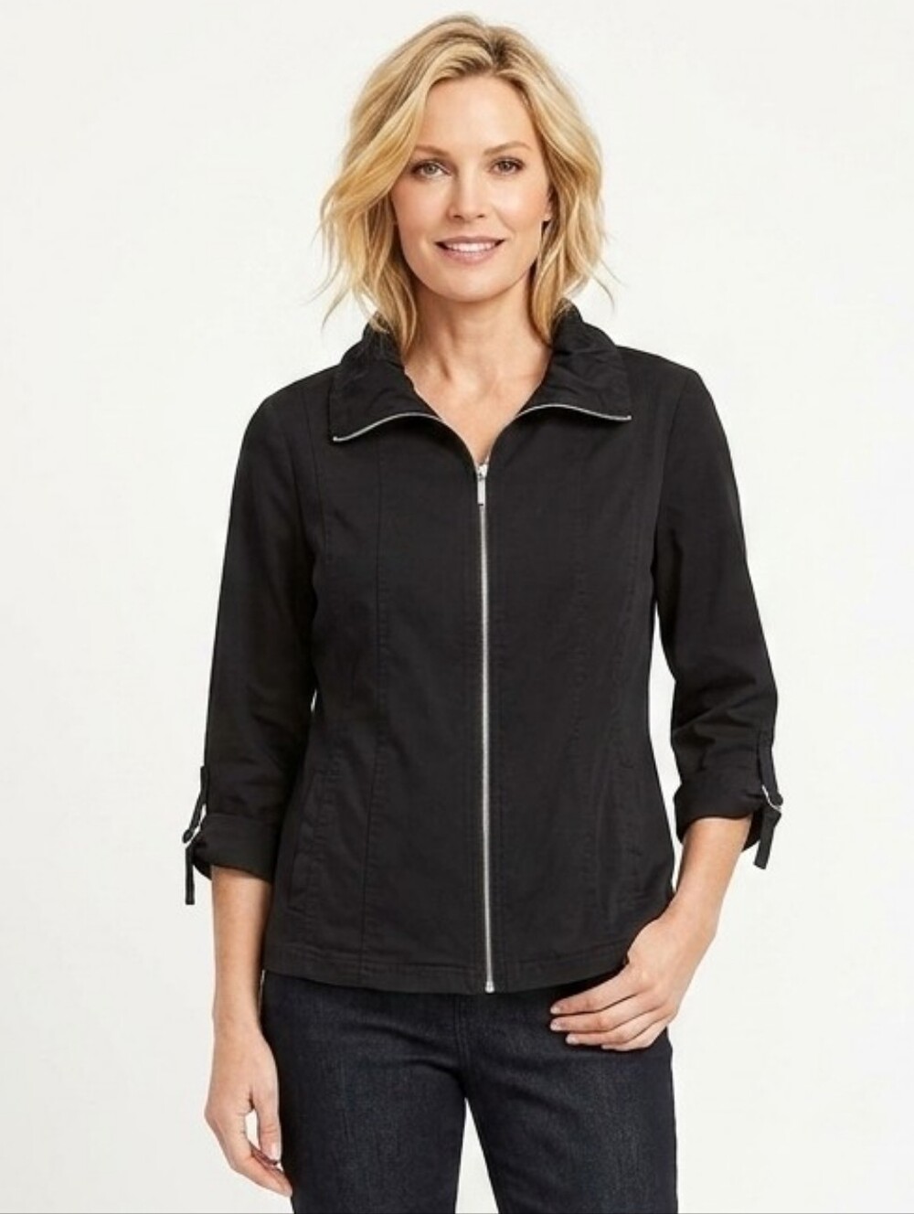 Chico’s Jacket Weekends Black Lightweight Small